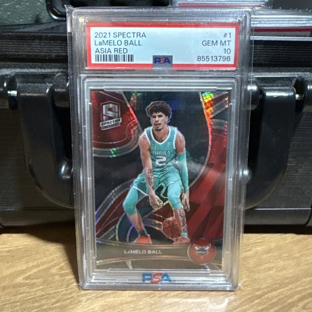 2021-22 Spectra LAMELO BALL #1 Asia Red PSA 10 POP 2